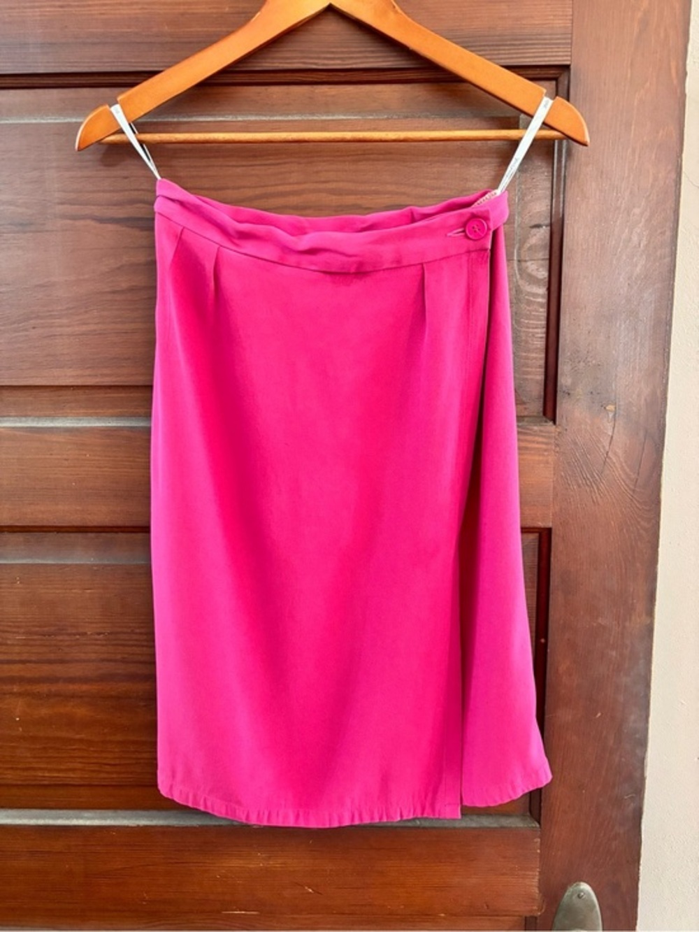 Yves Saint Laurent Hot Pink Midi Wrap Skirt Size 6